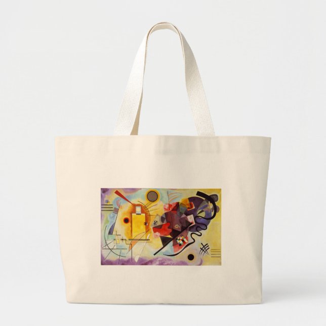 Bolso De Tela Gigante Azul rojo amarillo de Kandinsky (Frente)
