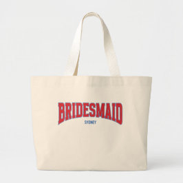 Bolso De Tela Gigante Azul + Rojo Bridesmaid Bachelorette con Purpurina 