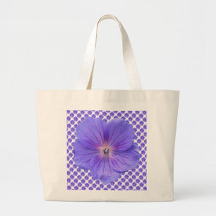 Bolso De Tela Gigante Azul romántico geranio botánico