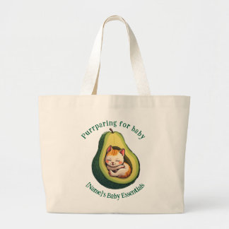 Bolso De Tela Gigante Baby Essentials Purrparing Avocado Cat Tote Bag