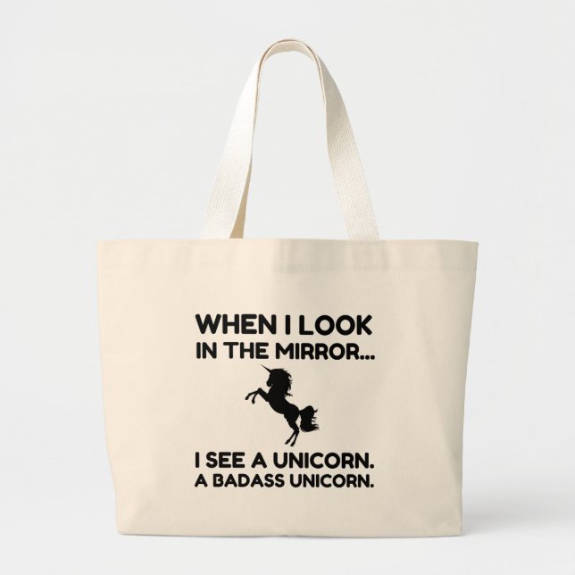 BOLSO DE TELA GIGANTE BADASS UNICORN (Frente)