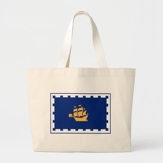 Bolso De Tela Gigante Bag with Flag of Quebec City, Canada (Frente)