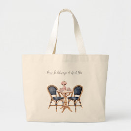Bolso De Tela Gigante Baguettes de mesa París rosa azul