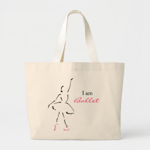 Bolso De Tela Gigante Bailarina de ballet elegante con lema de Personali