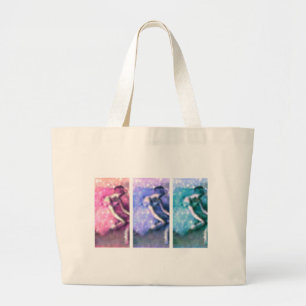 Bolso De Tela Gigante Bailarinas Pastel
