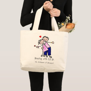 Bolso De Tela Gigante Baile con N.E.D. - Cinta rosa para el cáncer de m