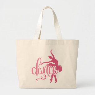 Bolso De Tela Gigante Baile de ballet rosado Ballerina Silhouette