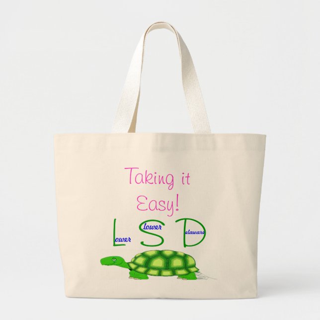 Bolso De Tela Gigante Baje Delaware más lento (Frente)