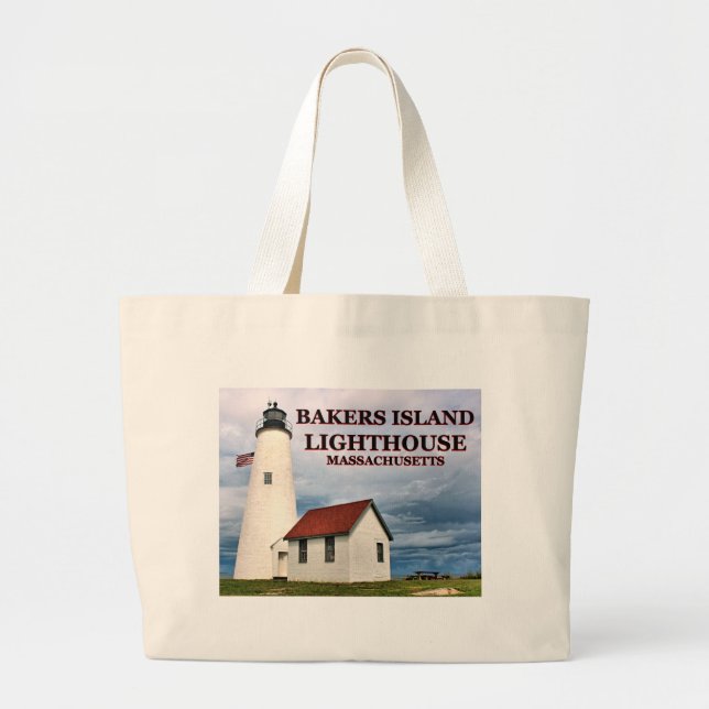 Bolso De Tela Gigante Bakers Island Lighthouse, Massachusetts Tote Bag (Frente)