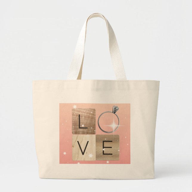 Bolso De Tela Gigante Baldosas L-o-v-e (Frente)