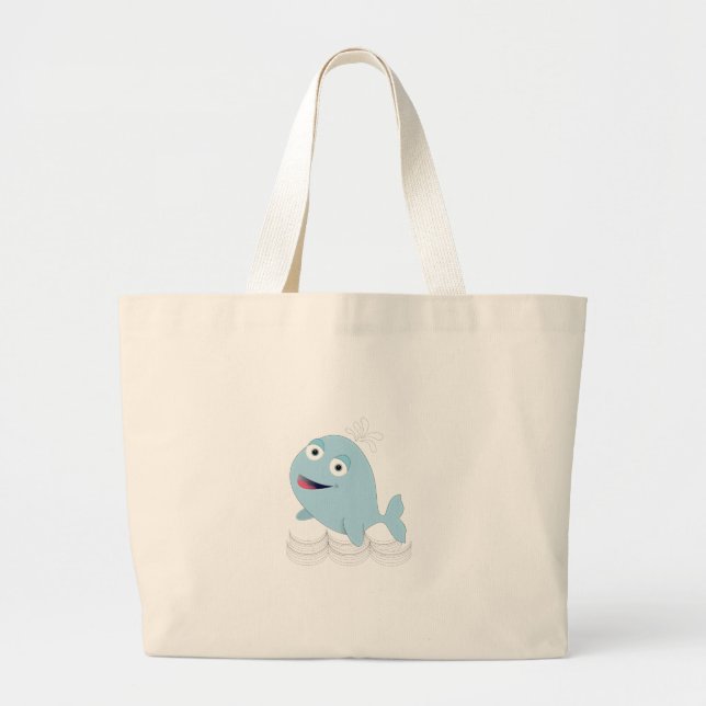 Bolso De Tela Gigante Ballena azul (Frente)