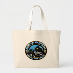 Bolso De Tela Gigante Ballenas y Delfines