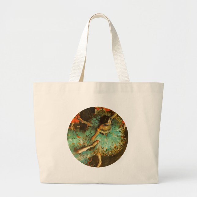 Bolso De Tela Gigante Ballerina Dance Green Dancer Edger Degas Painting (Frente)