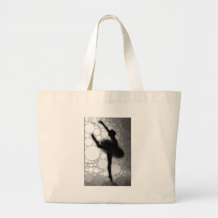Bolso De Tela Gigante Ballet Black White Dancing Ballerina