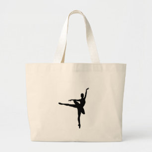 Bolso De Tela Gigante Ballet simple Ballerina Blanca Negra