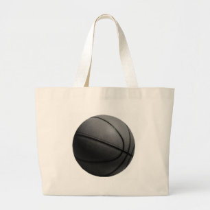Bolso De Tela Gigante Baloncesto blanco y negro