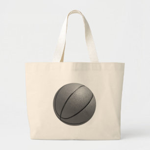 Bolso De Tela Gigante Baloncesto blanco y negro