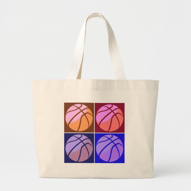 Bolso De Tela Gigante Baloncesto de arte pop (Frente)
