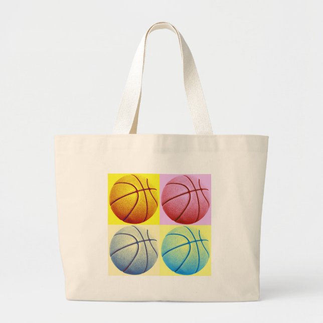 Bolso De Tela Gigante Baloncesto de arte pop (Frente)