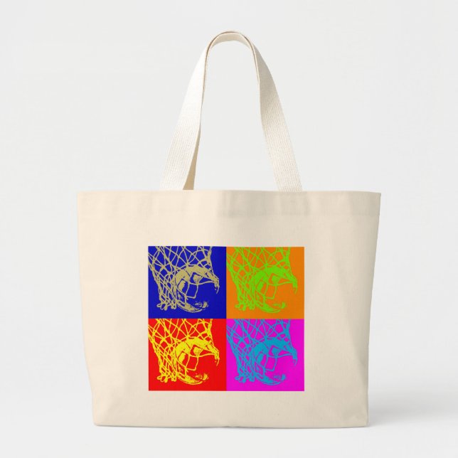Bolso De Tela Gigante Baloncesto de arte pop (Frente)