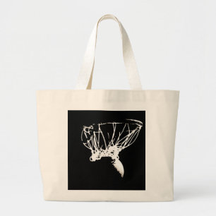 Bolso De Tela Gigante Baloncesto de arte pop blanco negro