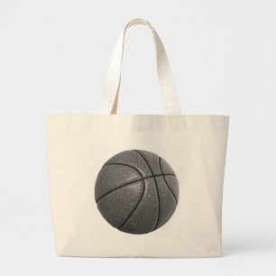 Bolso De Tela Gigante Baloncesto de escala de grises