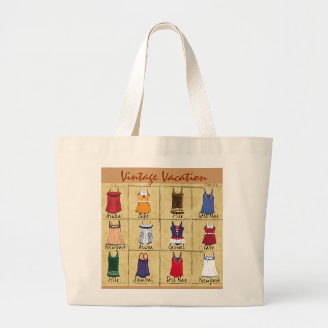 Bolso De Tela Gigante Bañadores retros (Frente)