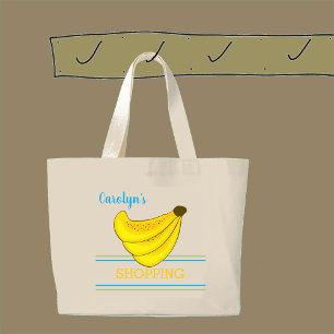 Bolso De Tela Gigante Banana racista, rayas, tu nombre, compras