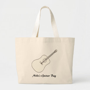 Bolso De Tela Gigante Bandas de guitarra acústica de dibujo moderno