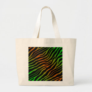 Bolso De Tela Gigante Bandas de tiempo espacial arrancadas - Verde/Naran