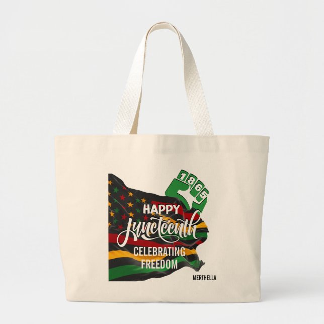 Bolso De Tela Gigante Bandera afroamericana JUNETE (Frente)