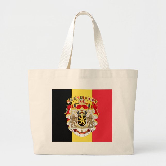 Bolso De Tela Gigante Bandera belga y COA (Frente)