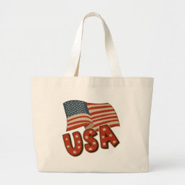 Bolso De Tela Gigante Bandera de América del vintage