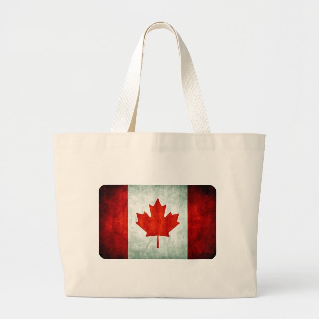 Bolso De Tela Gigante Bandera de Canadá con problemas (Frente)