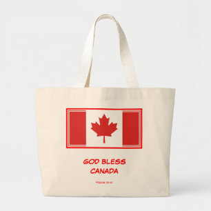 Bolso De Tela Gigante BANDERA DE CANADÁ Hoja de arce Dios bendiga