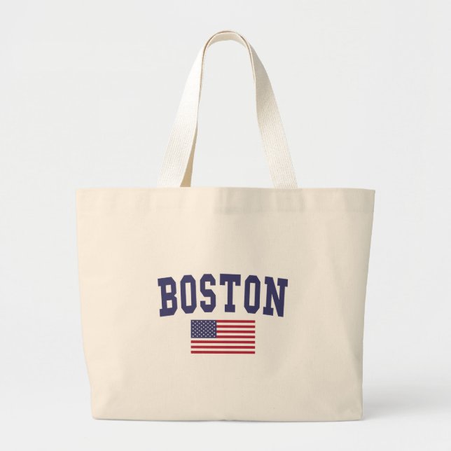 Bolso De Tela Gigante Bandera de Estados Unidos en Boston (Frente)