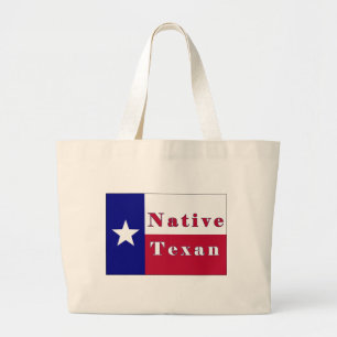 Bolso De Tela Gigante Bandera de estrella de solitario texana nativa