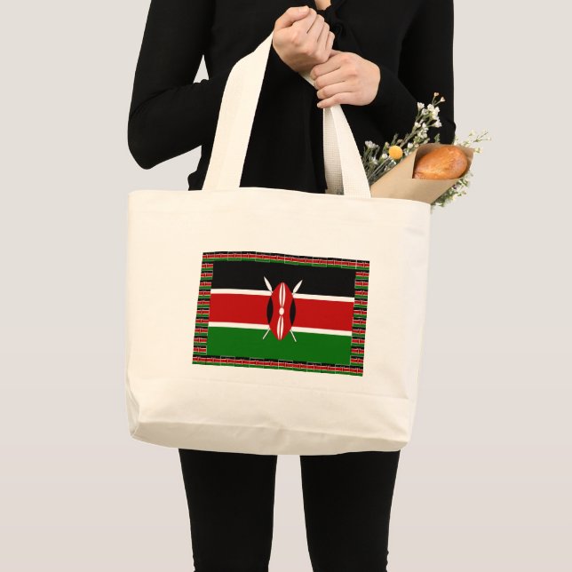 Bolso De Tela Gigante Bandera de Kenia: Con bandera en miniatura y arte  (Anverso (producto))