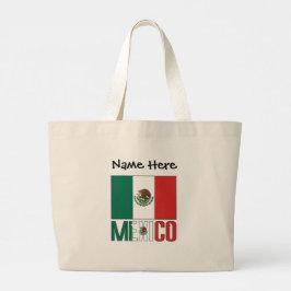 Bolso De Tela Gigante Bandera de México y México con tu nombre