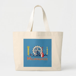 Bolso De Tela Gigante Bandera de Milwaukee, Wisconsin
