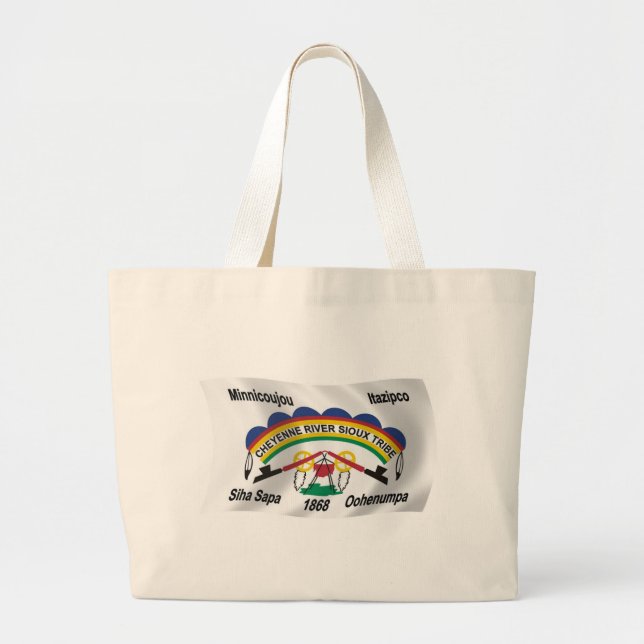 Bolso De Tela Gigante Bandera de Sioux en el río Cheyenne (Frente)
