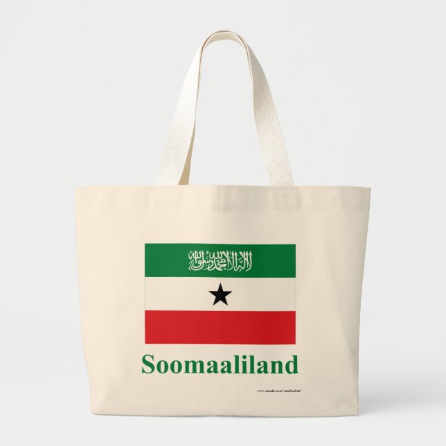 Bolso De Tela Gigante Bandera de Somalilandia con nombre en somalí (Frente)