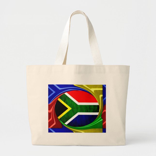 Bolso De Tela Gigante Bandera de Sudáfrica: Dinámico Swirl Motif (Frente)