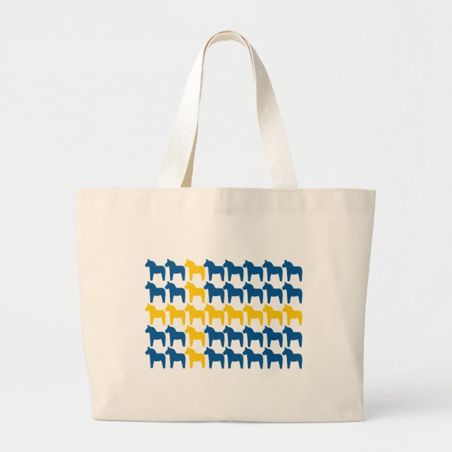 Bolso De Tela Gigante Bandera de Suecia del caballo de Dala (Frente)