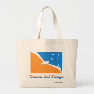 Bolso De Tela Gigante Bandera de Tierra del Fuego con nombre
