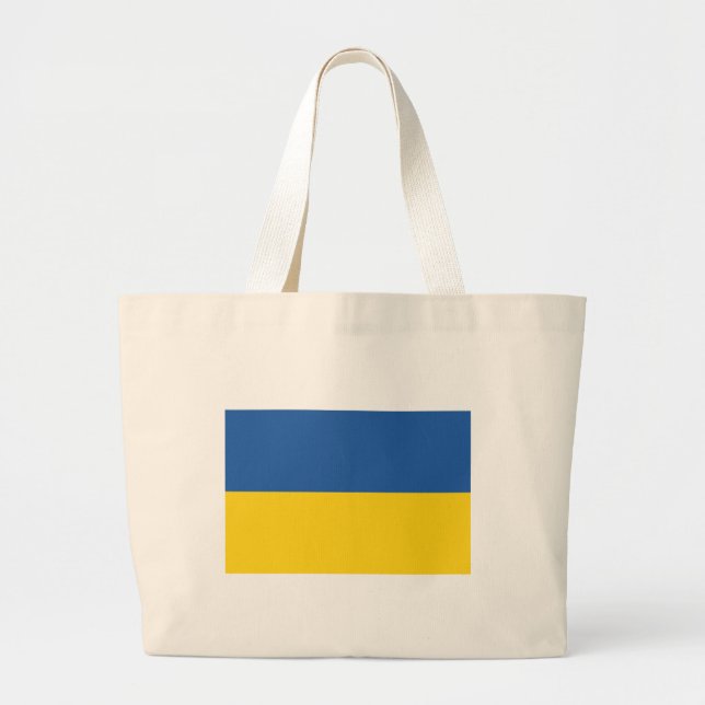 Bolso De Tela Gigante Bandera de Ucrania Botón Tote Bag (Frente)