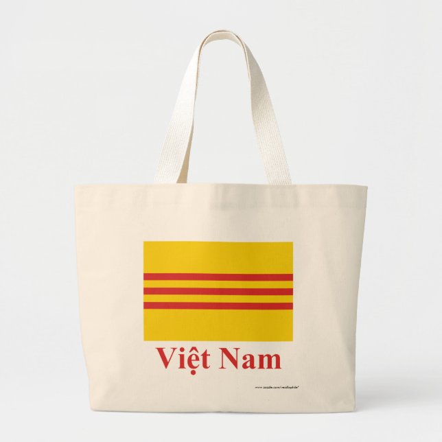 Bolso De Tela Gigante Bandera de Vietnam del sur con nombre en (Frente)