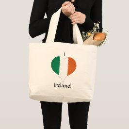Bolso De Tela Gigante Bandera del Corazón de Irlanda Tricolor