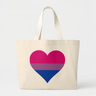 Bolso De Tela Gigante Bandera del orgullo LGBTQ por el corazón bisexual