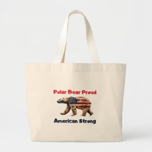 Bolso De Tela Gigante Bandera del oso polar Estados Unidos